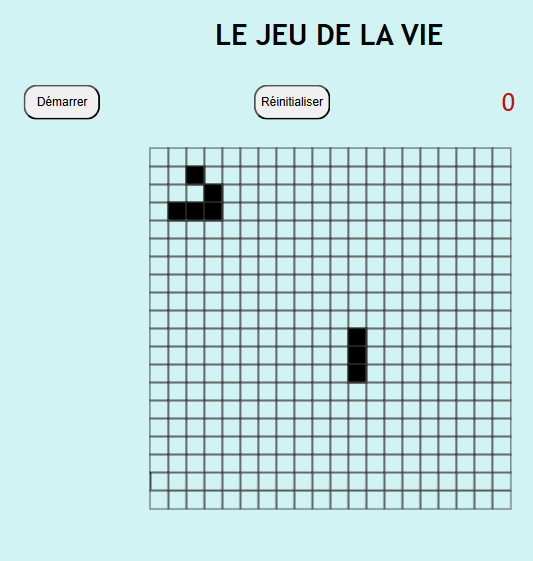 Capture d'écran du Game of Life
