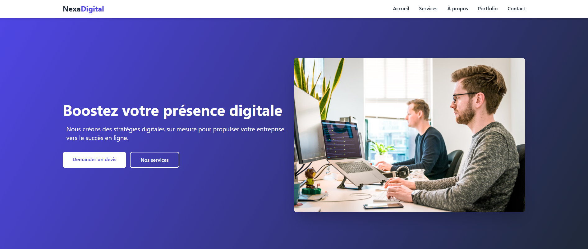 Capture d'écran de NexaDigital
